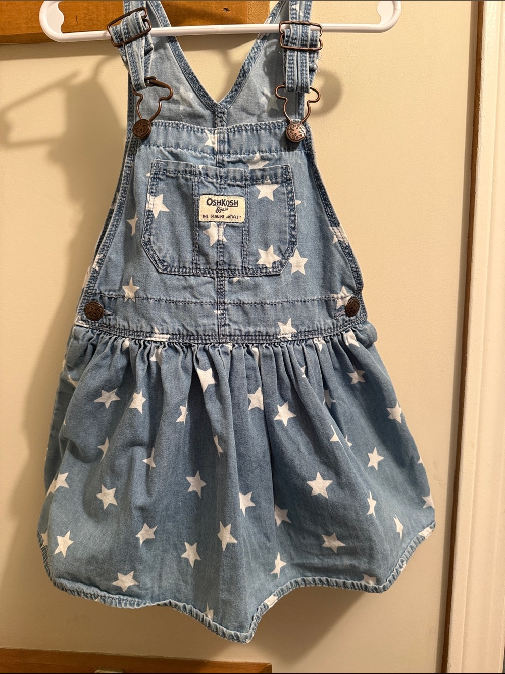 OshKosh B'gosh Light Blue Denim Star Overall Dress